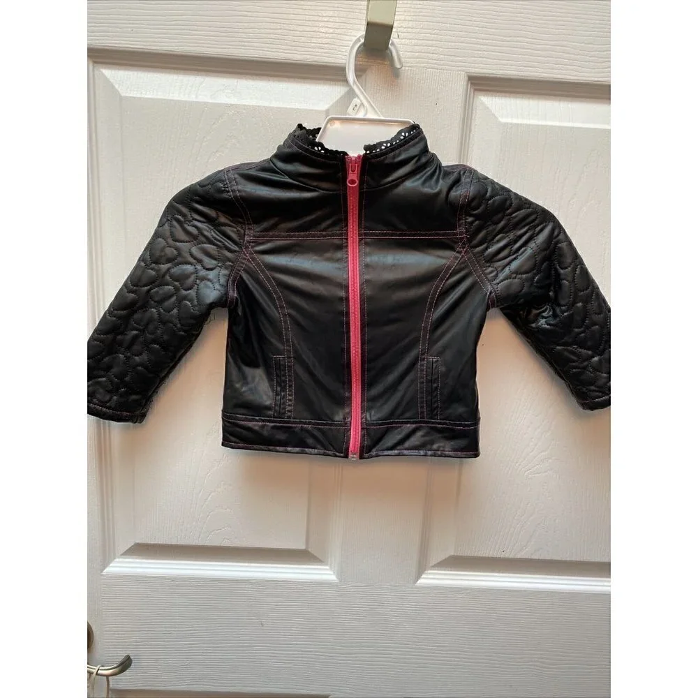 g  PIPER casual solid black zipper jacket 3T